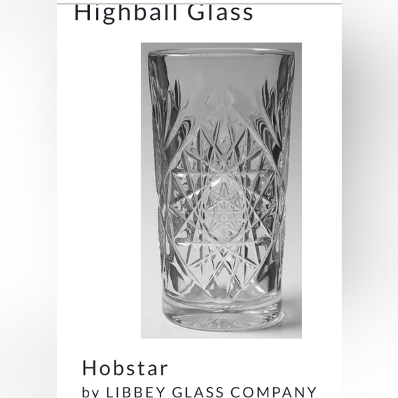 Lovely Vintage Pressed Glass Hobstar Highball Glass/Vase, Libbey Glass Company! - Picture 3 of 6